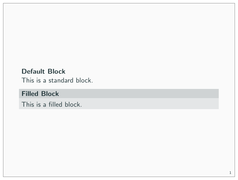Example of the “block” option set to “fill”, adding a light grey background to the second block.